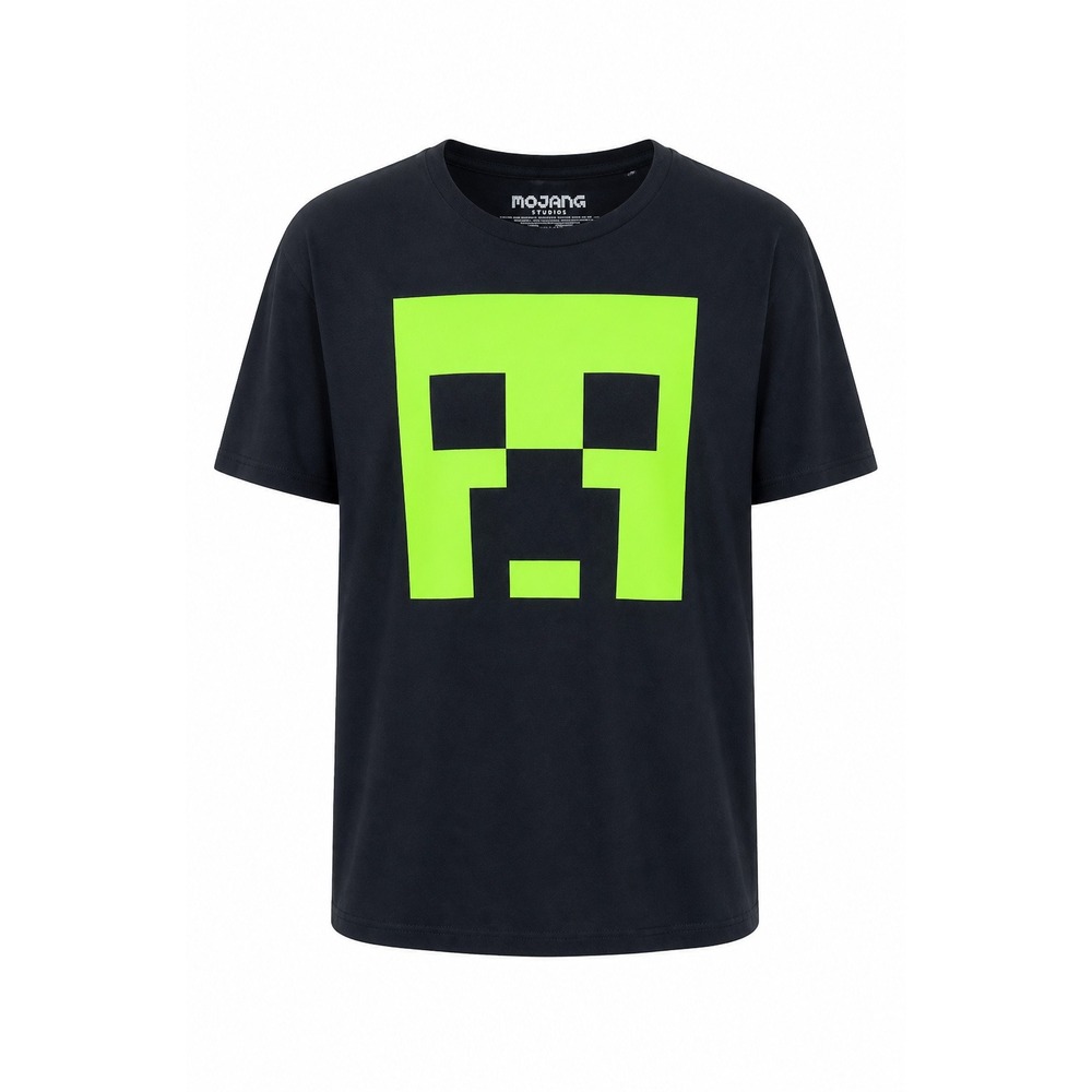 Minecraft Creeper Graphic T-Shirt Mens Large Mojang Studios Mad Engine Black Tee